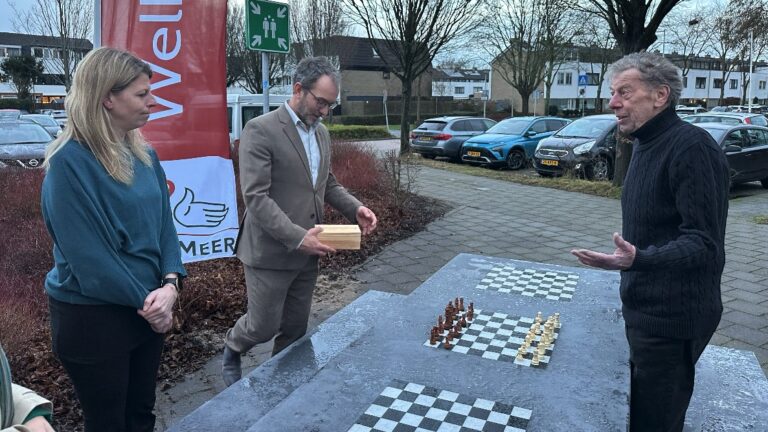 Tafel voor liefhebbers van schaken in de open lucht